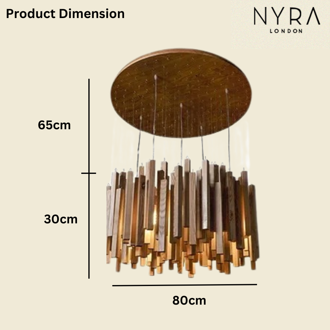 Retro Japanese Wood Pendant Light