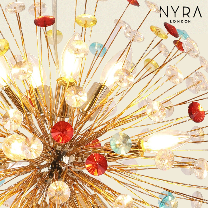 NYRA Rainbow Starburst Sputnik Chandelier