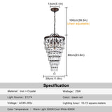 Luxury Crystal LED Waterdrop Empire Chandelier