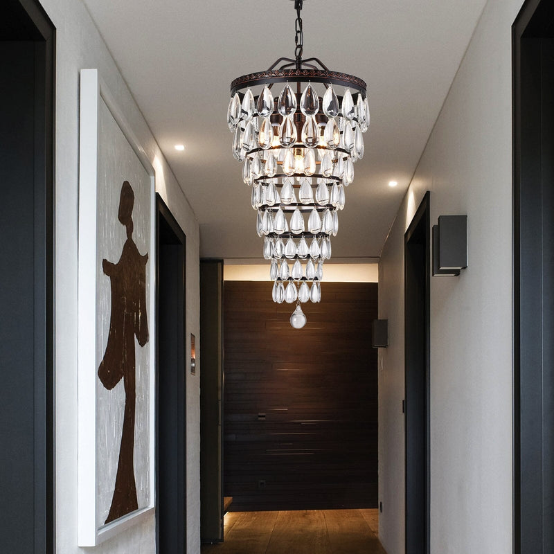 Luxury Crystal LED Waterdrop Empire Chandelier