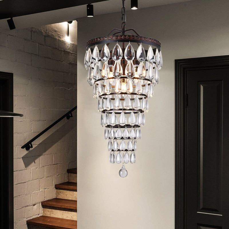 Luxury Crystal LED Waterdrop Empire Chandelier