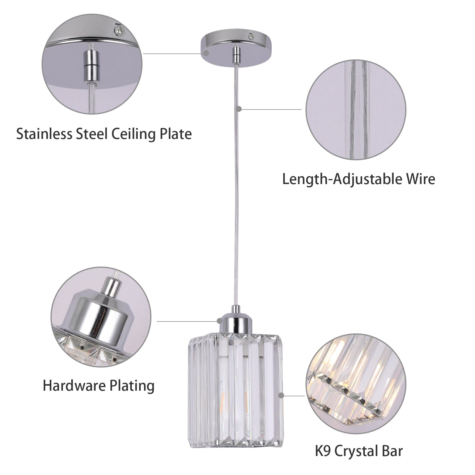 Modern Crystal Glass Pendant Light