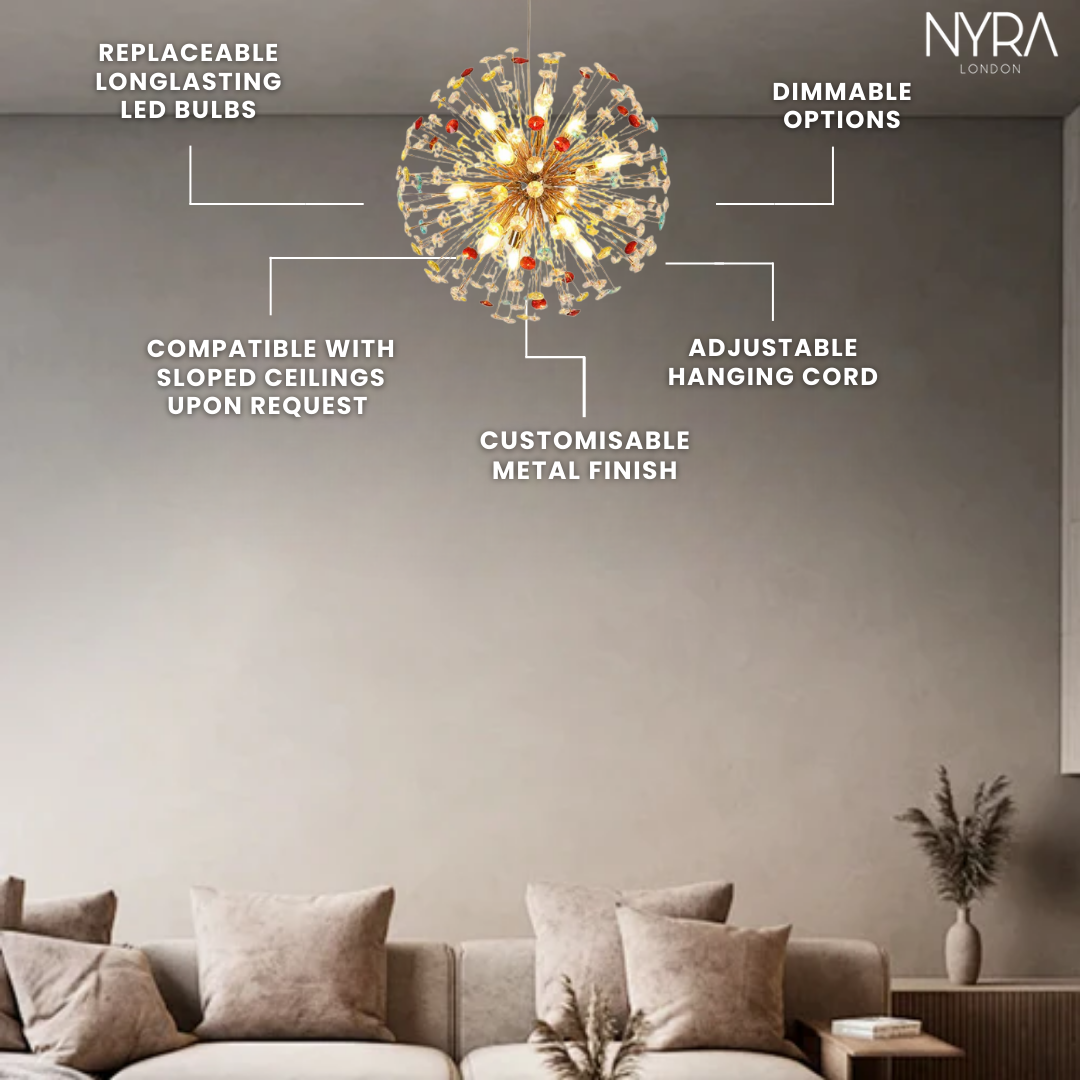 NYRA Rainbow Starburst Sputnik Chandelier