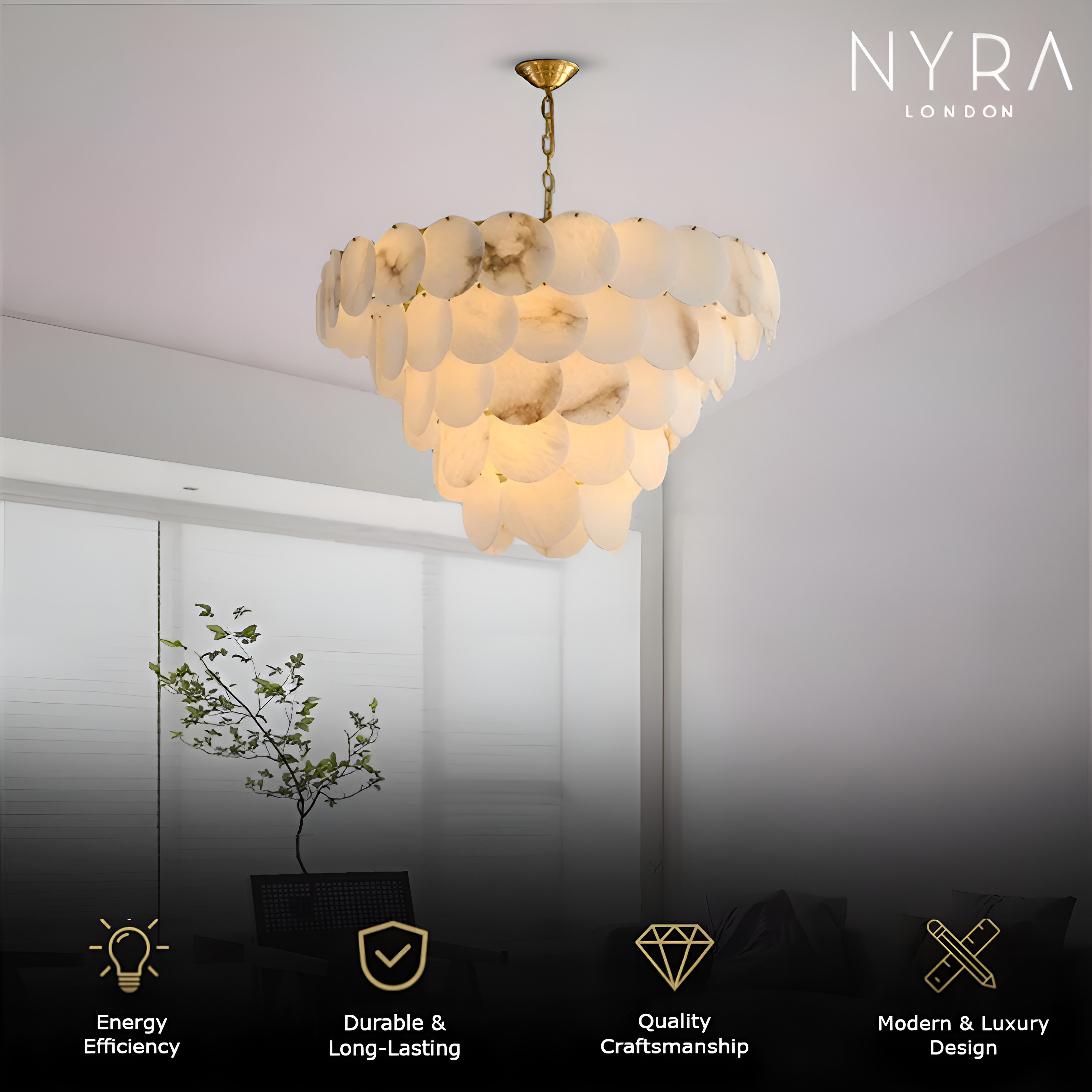 Molly Alabaster Tiered Chandelier