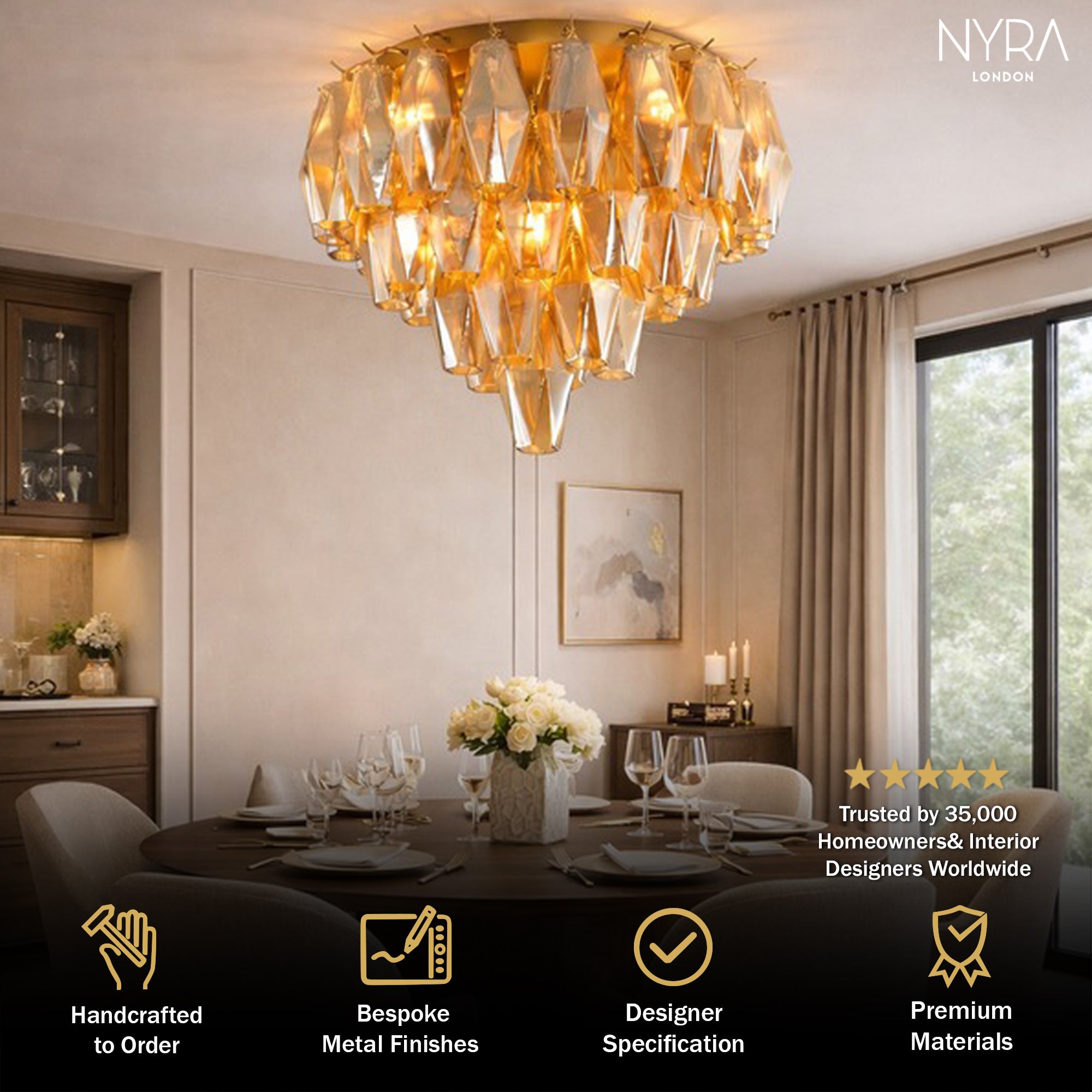 Madelyn Glass Ceiling Light