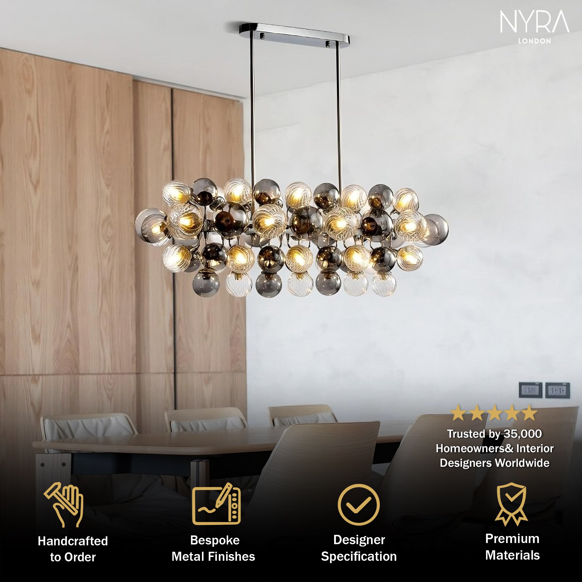 Astralis Glass Ball Chandelier