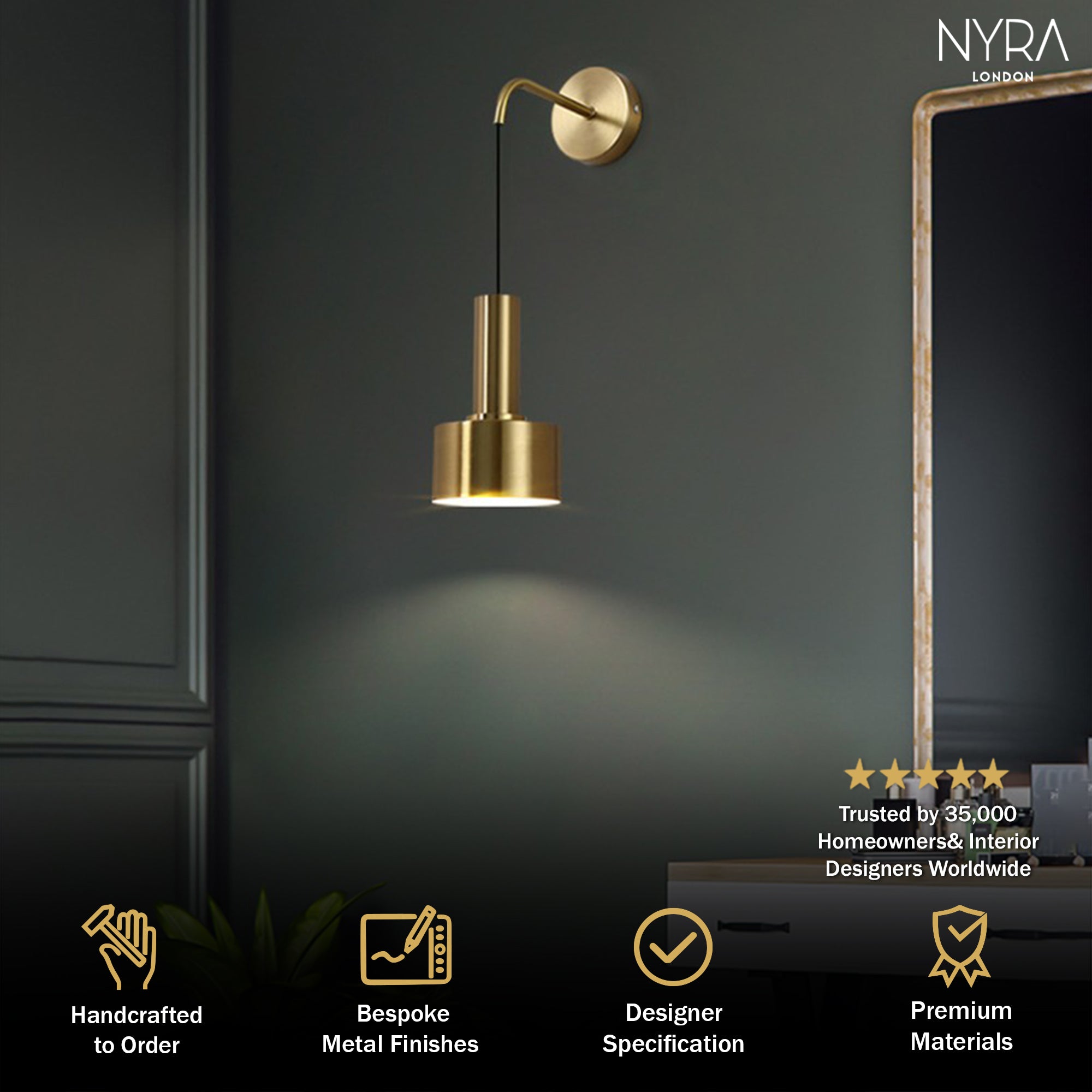 Alma Gold Wall Lamp