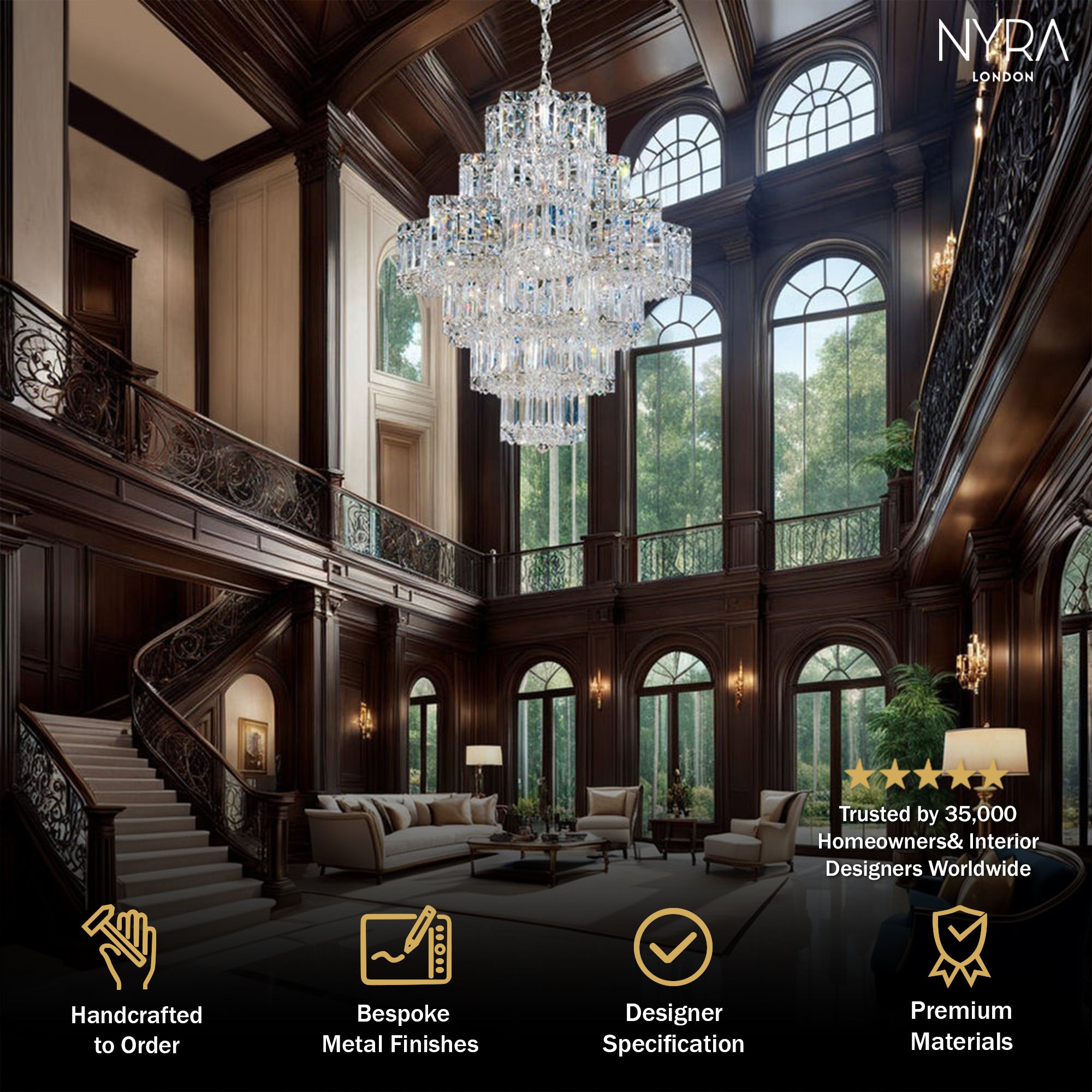 Ethereal Icefall Crystal Chandelier