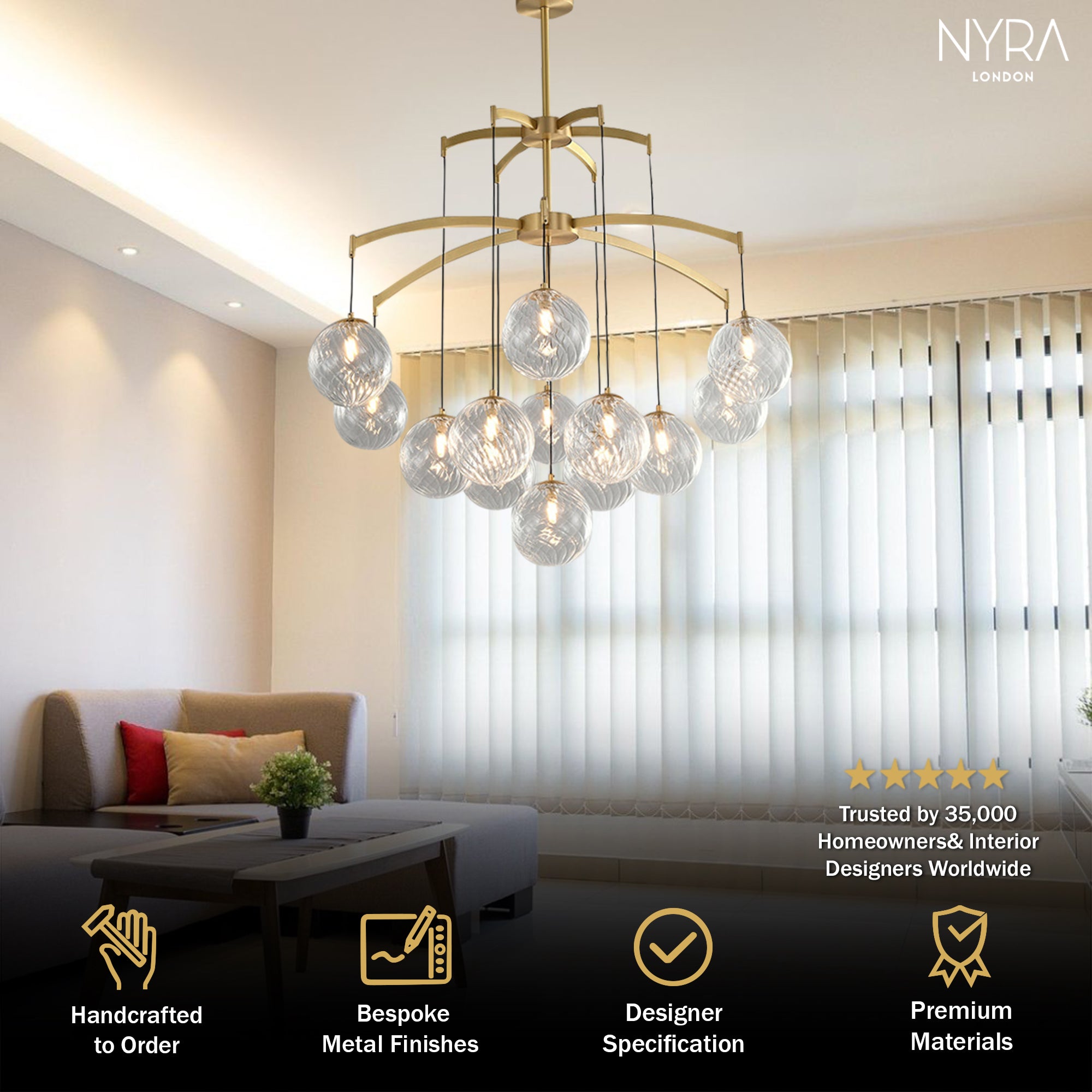 Shineza Modern Bubble Glass Ball Chandeliers