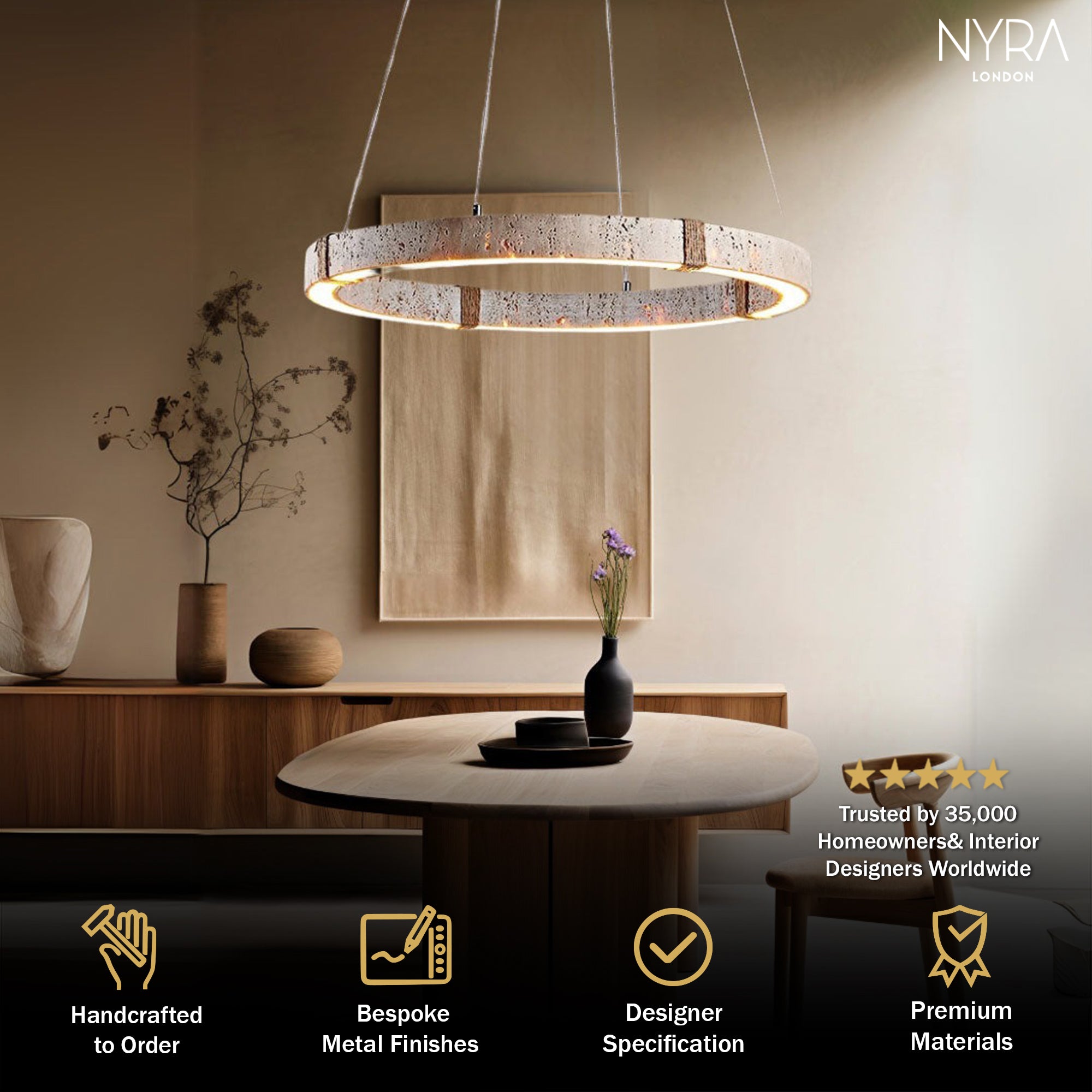 Merado Travertine Stone Pendant