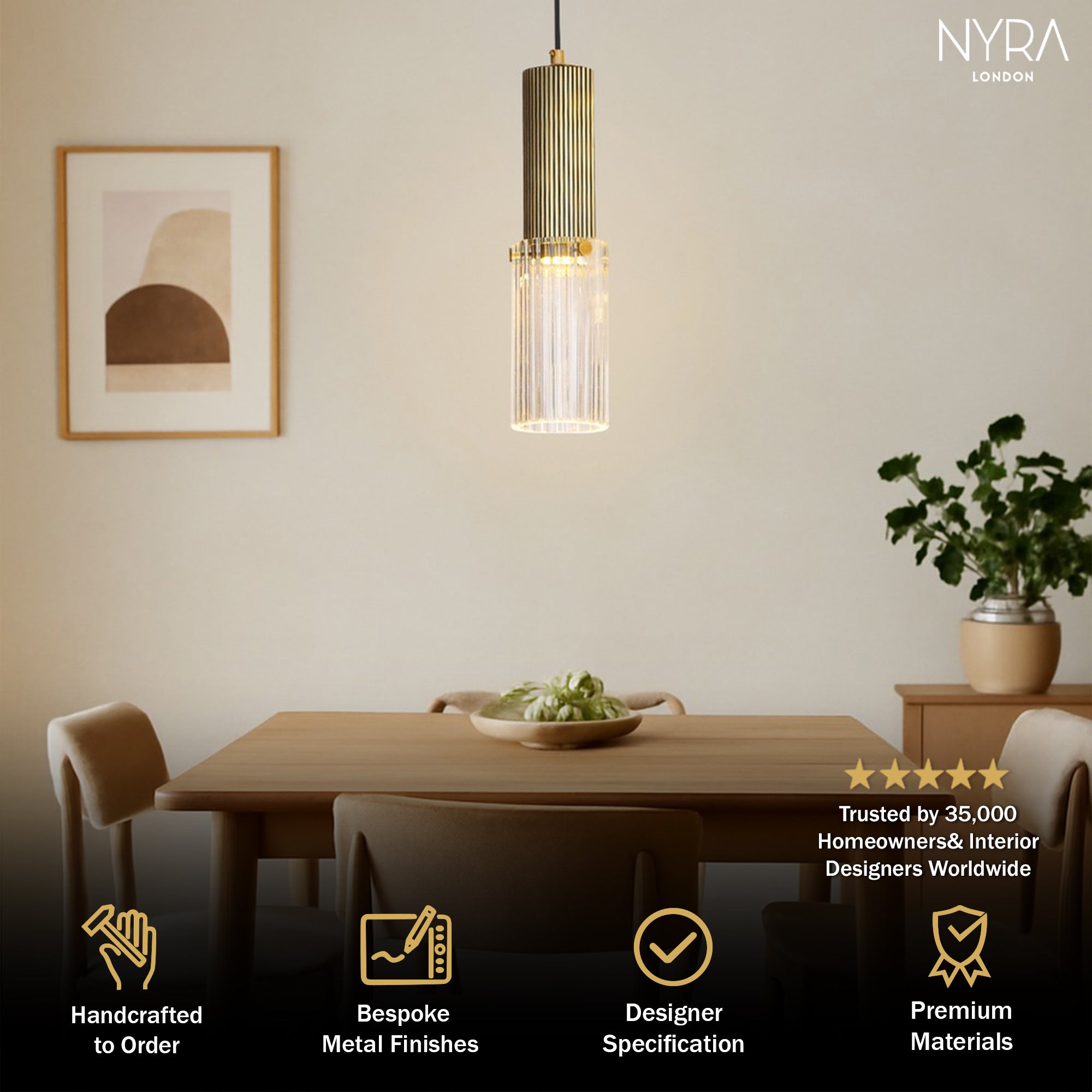 Nyra Glass Tube Pendant
