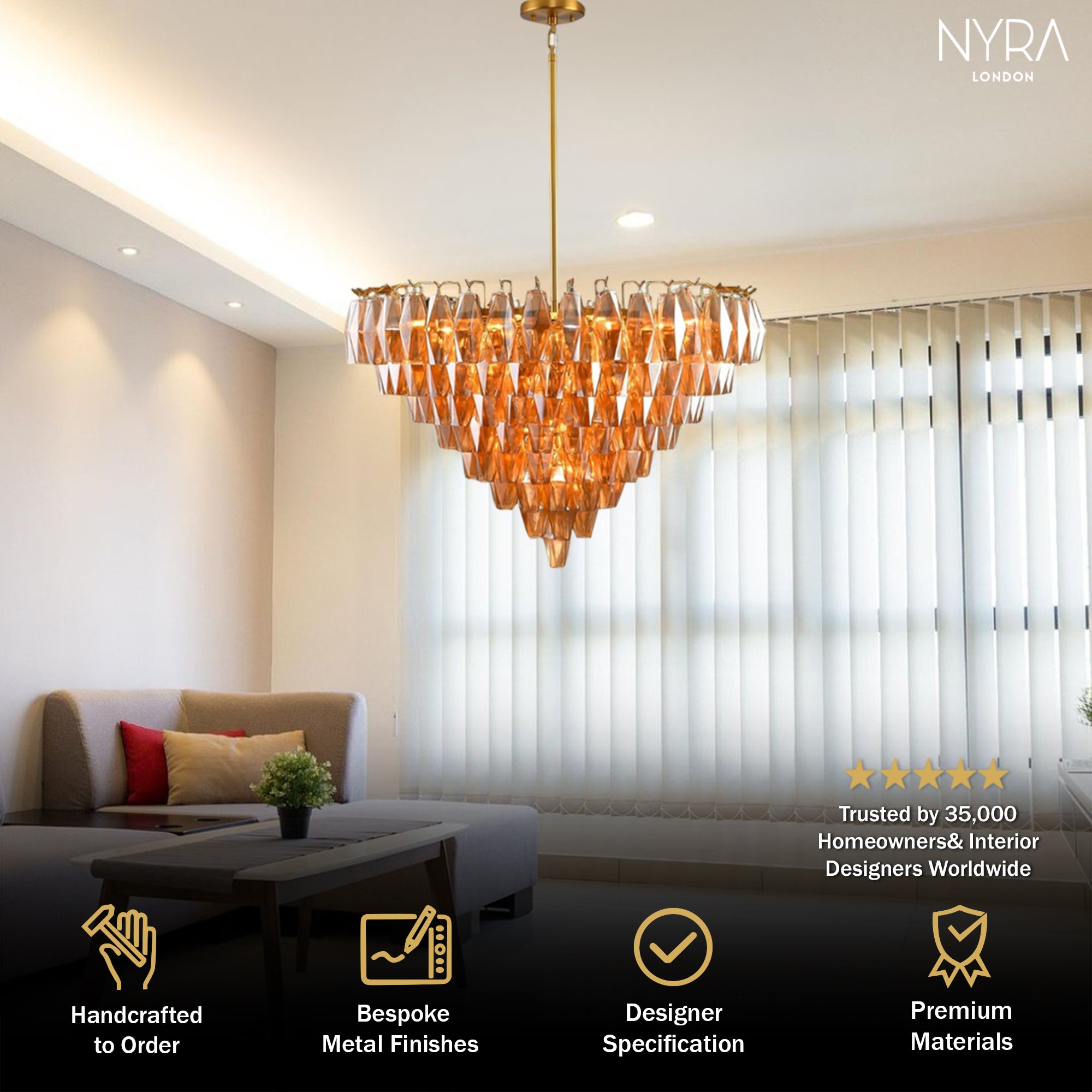 Madelyn Glass Round Chandelier
