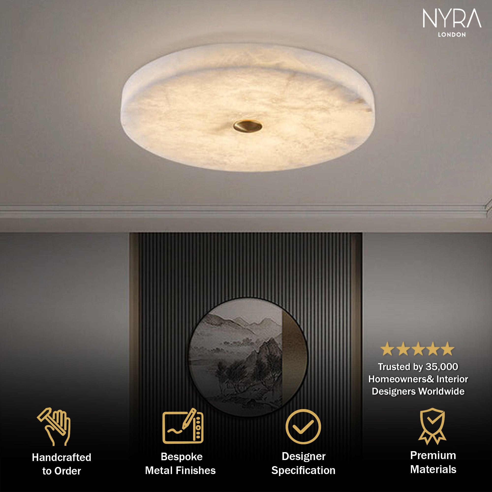 Rhea Alabaster Ceiling Light