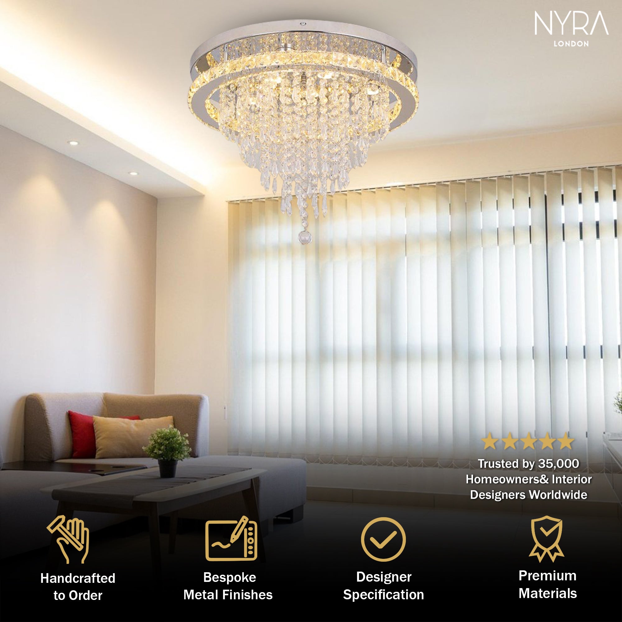Ava Crystal LED Chandelier