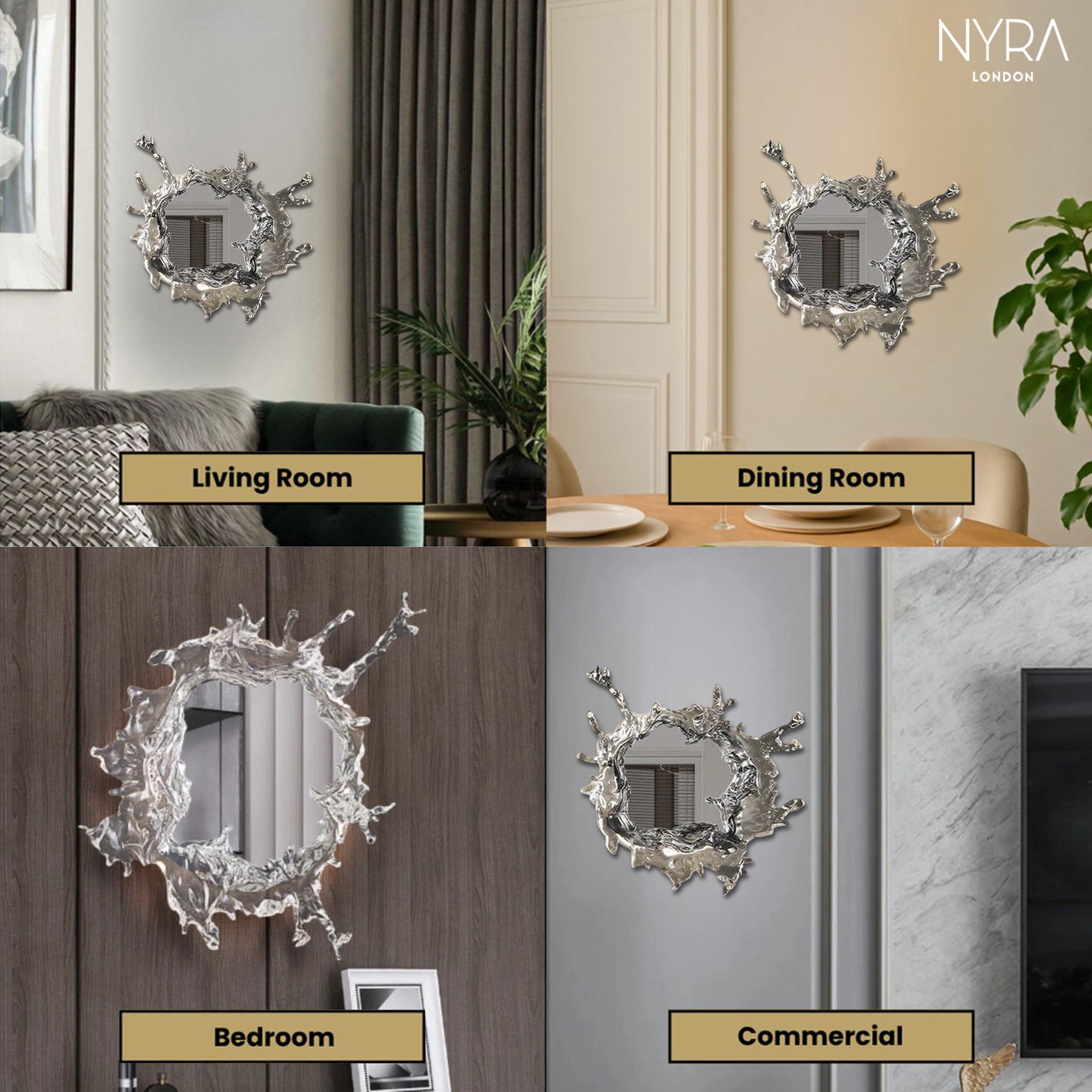 Water Splash LED Mirror