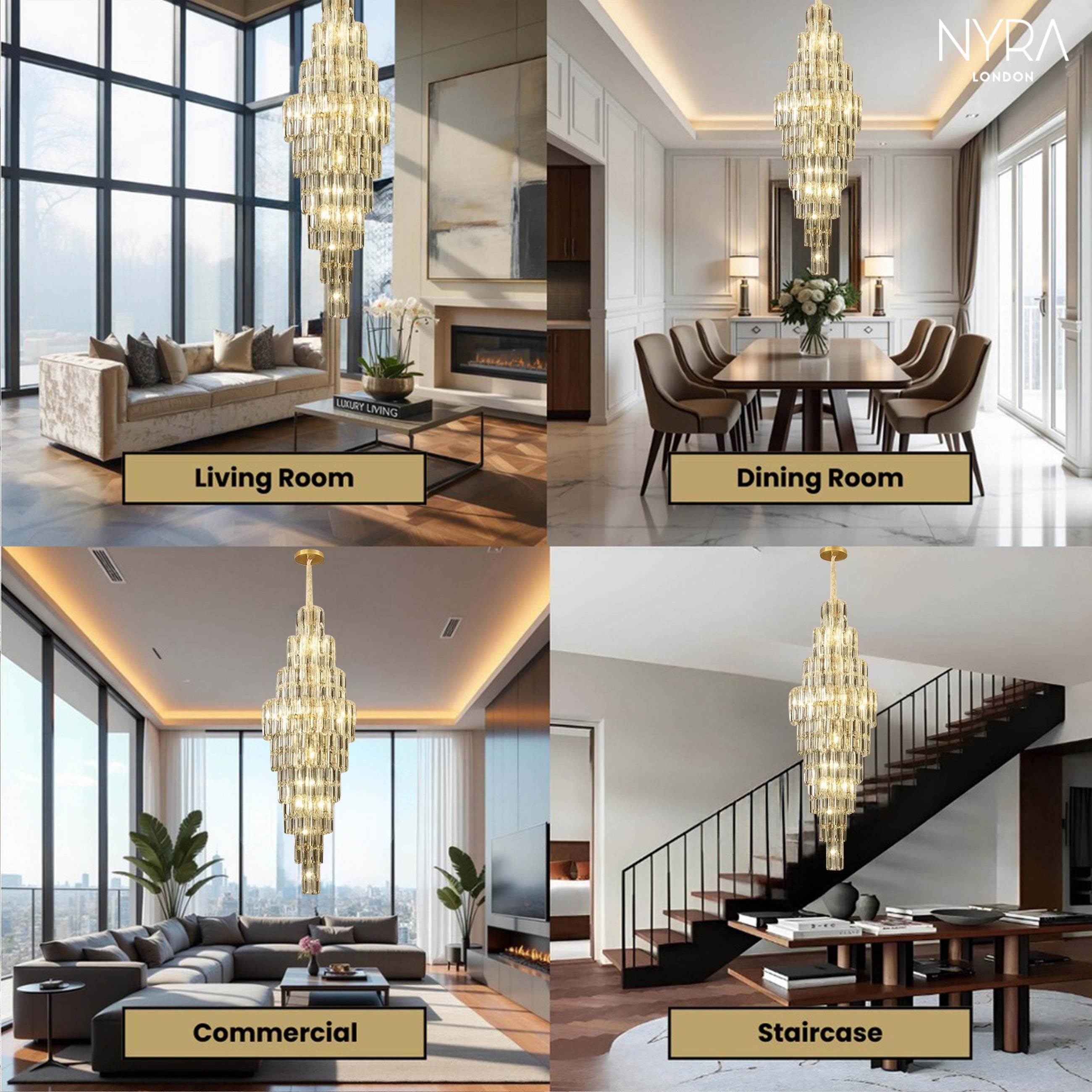 Shyra Staircase Crystal Chandelier