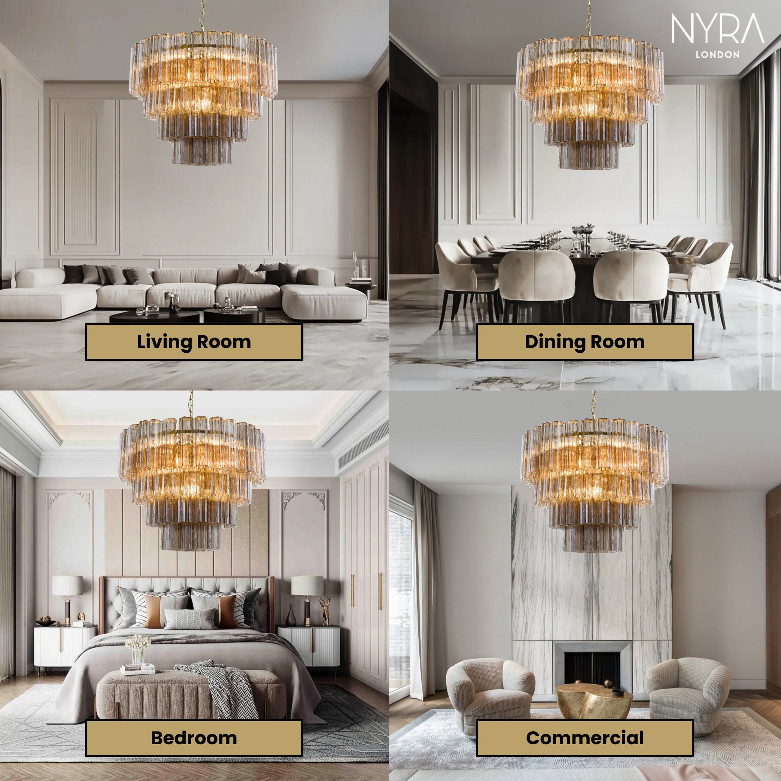 Kosta Smoke Glass Chandelier