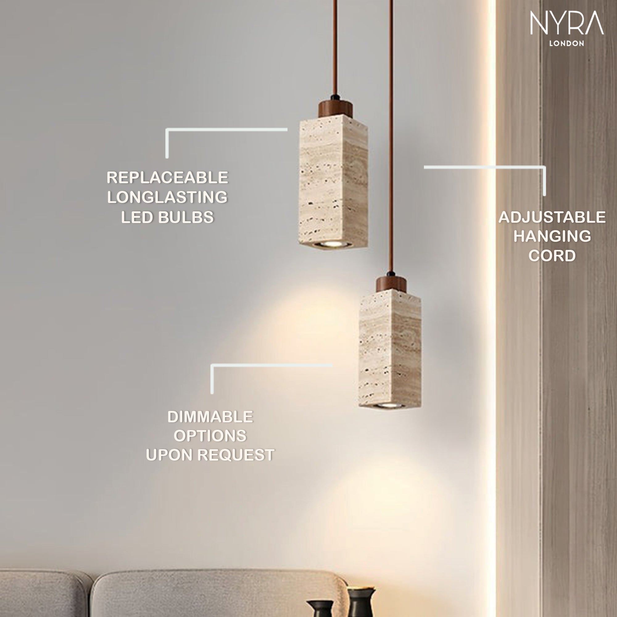 Terrano Stone Pendant Light
