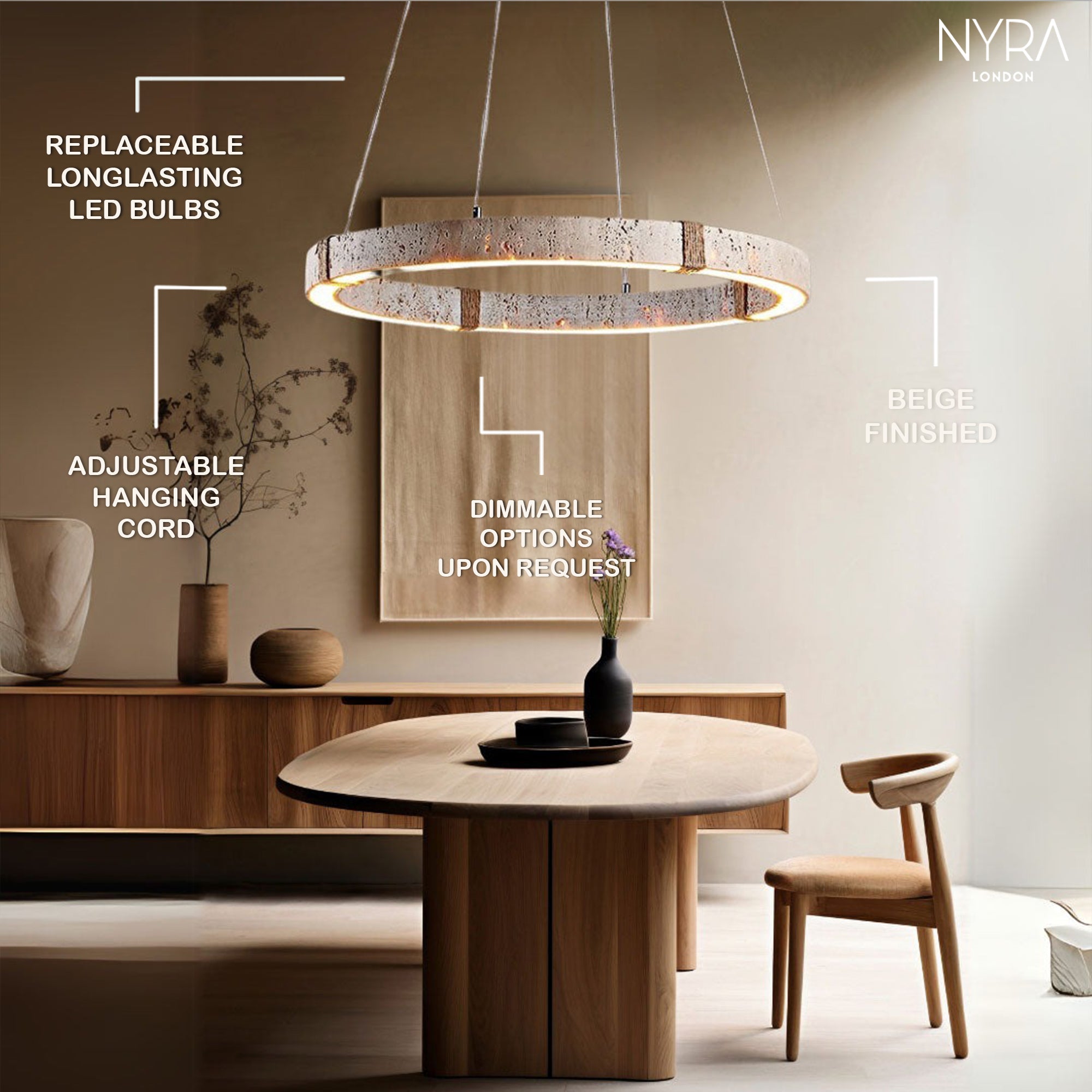 Merado Travertine Stone Pendant