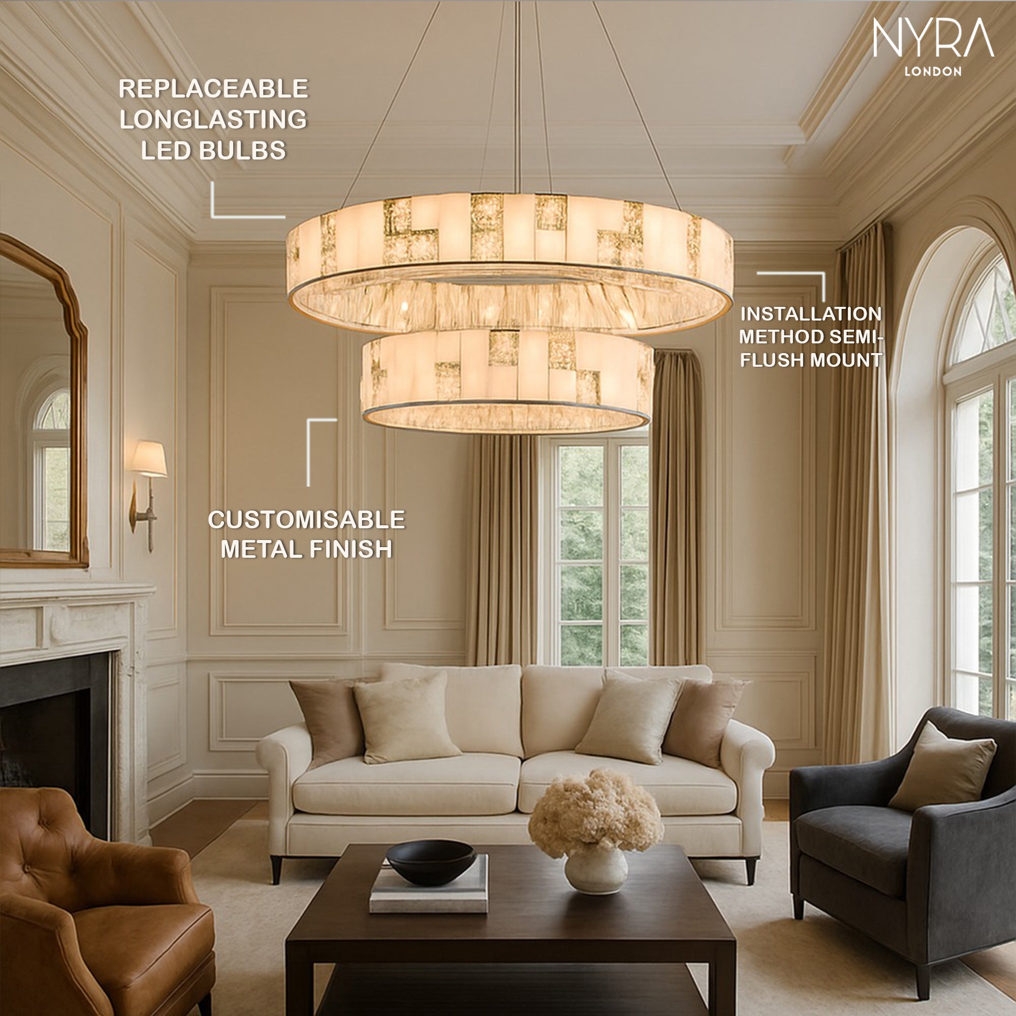 Edora  Spanish Marble Chandelier