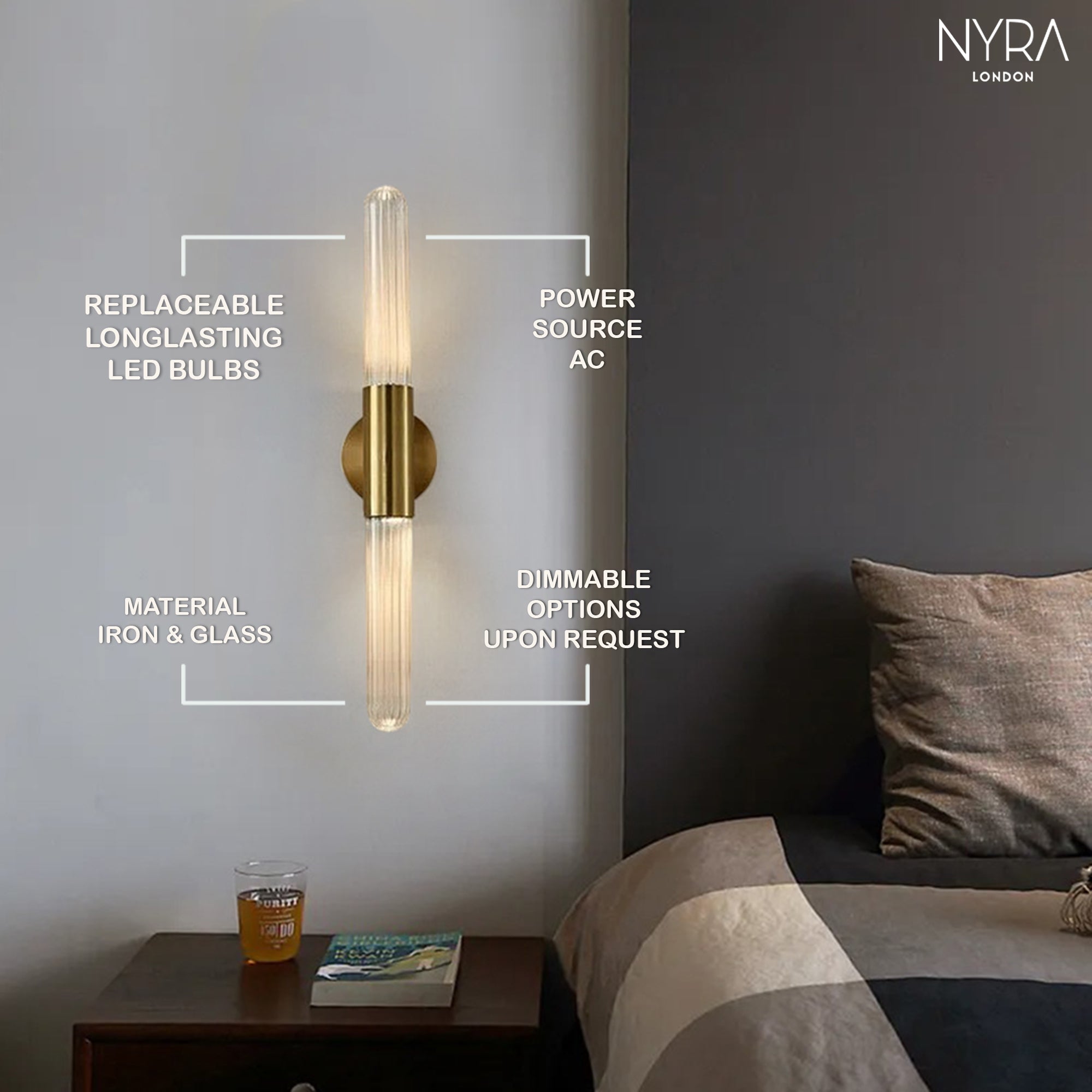 Nisa Glass Pole Lamp