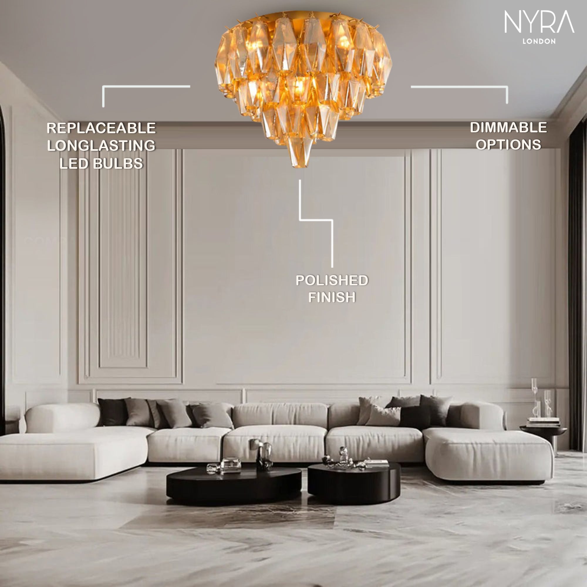 Madelyn Glass Ceiling Light