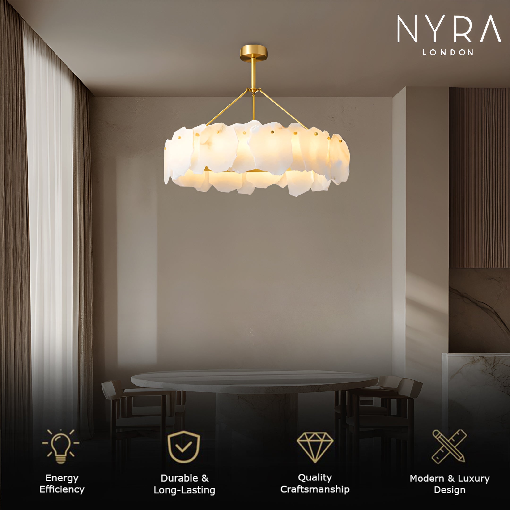 Arabella Marble Ceiling Chandelier