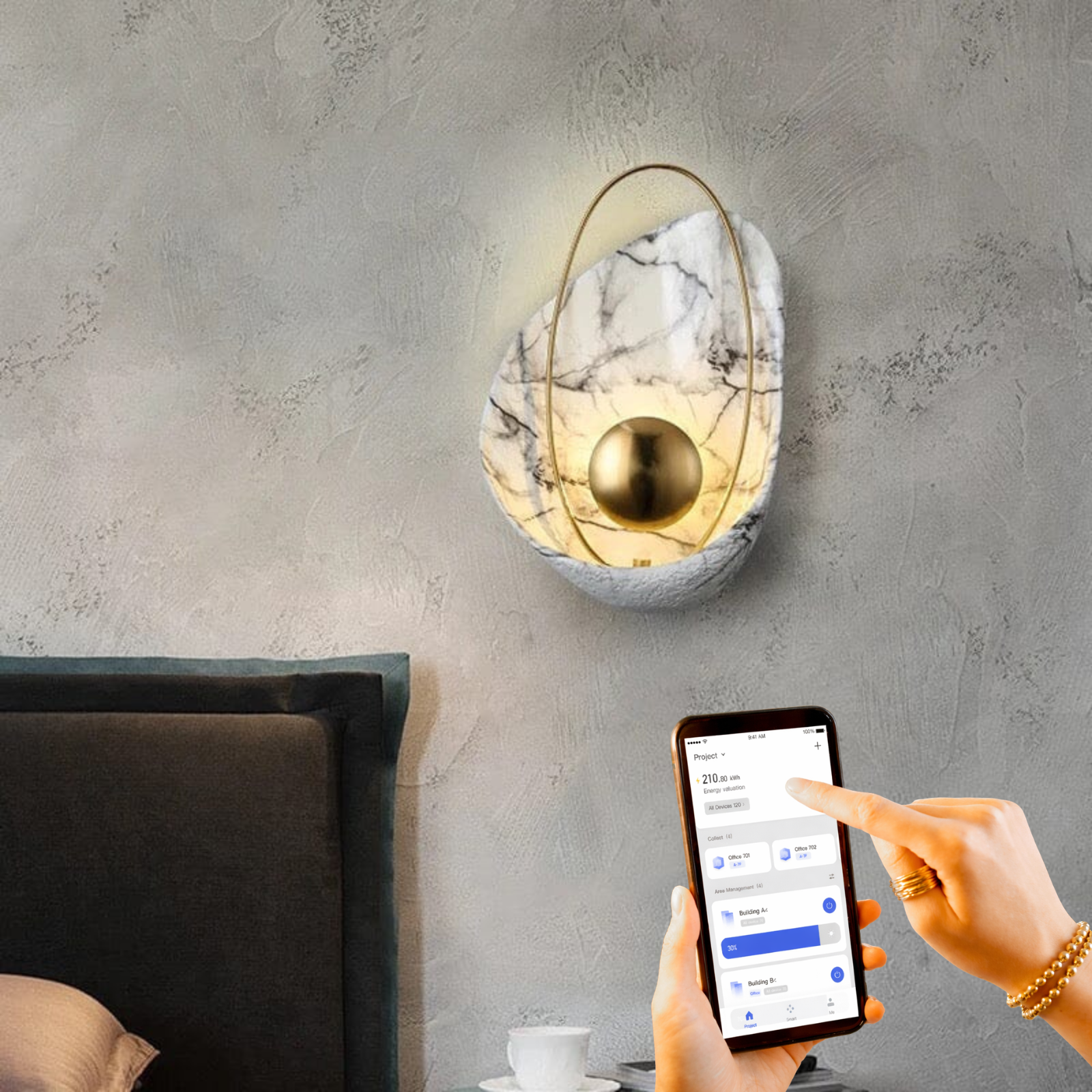 Luxury Imitation Marble Wall Lamp