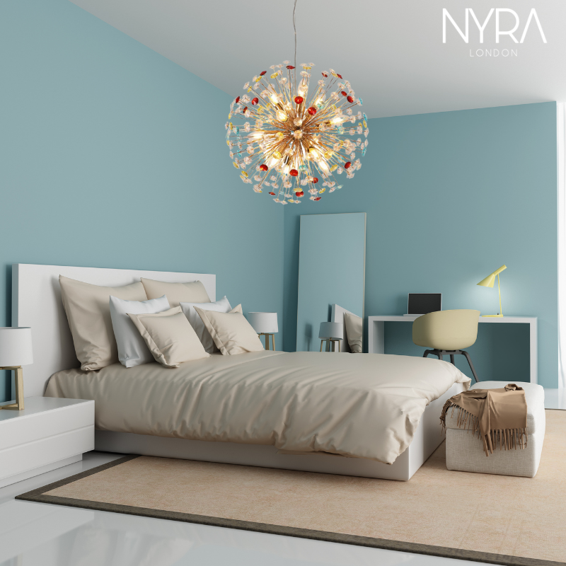 NYRA Rainbow Starburst Sputnik Chandelier