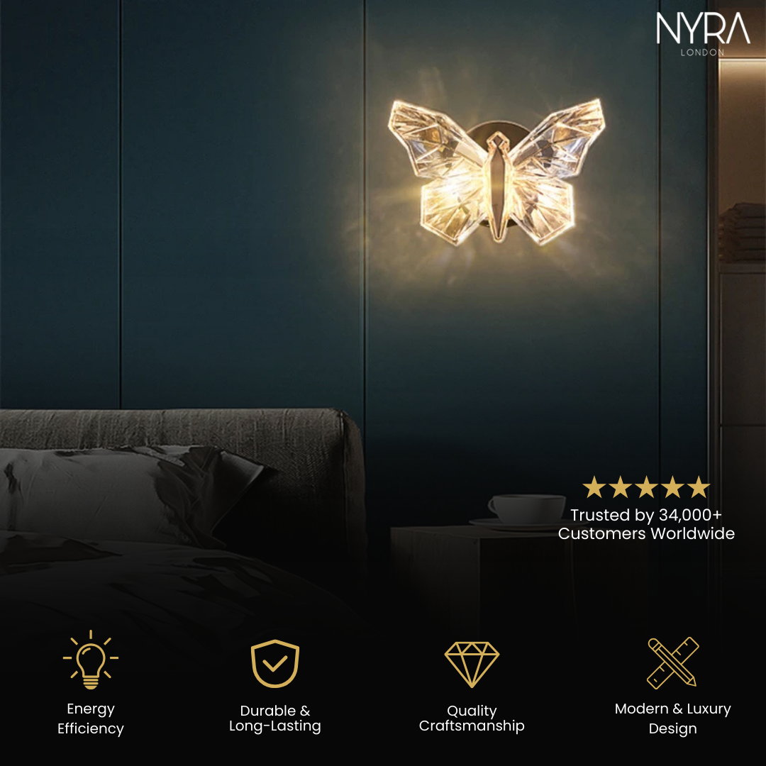 Crystal Butterfly Wall Lamp