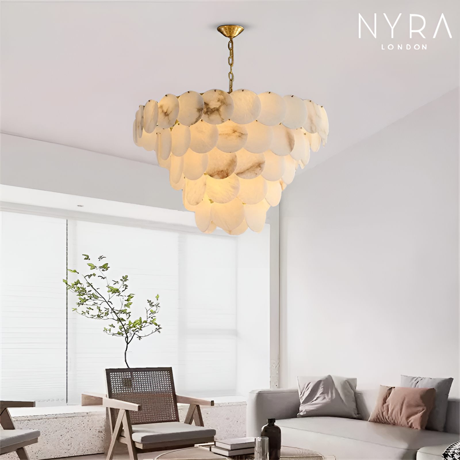 Molly Alabaster Tiered Chandelier