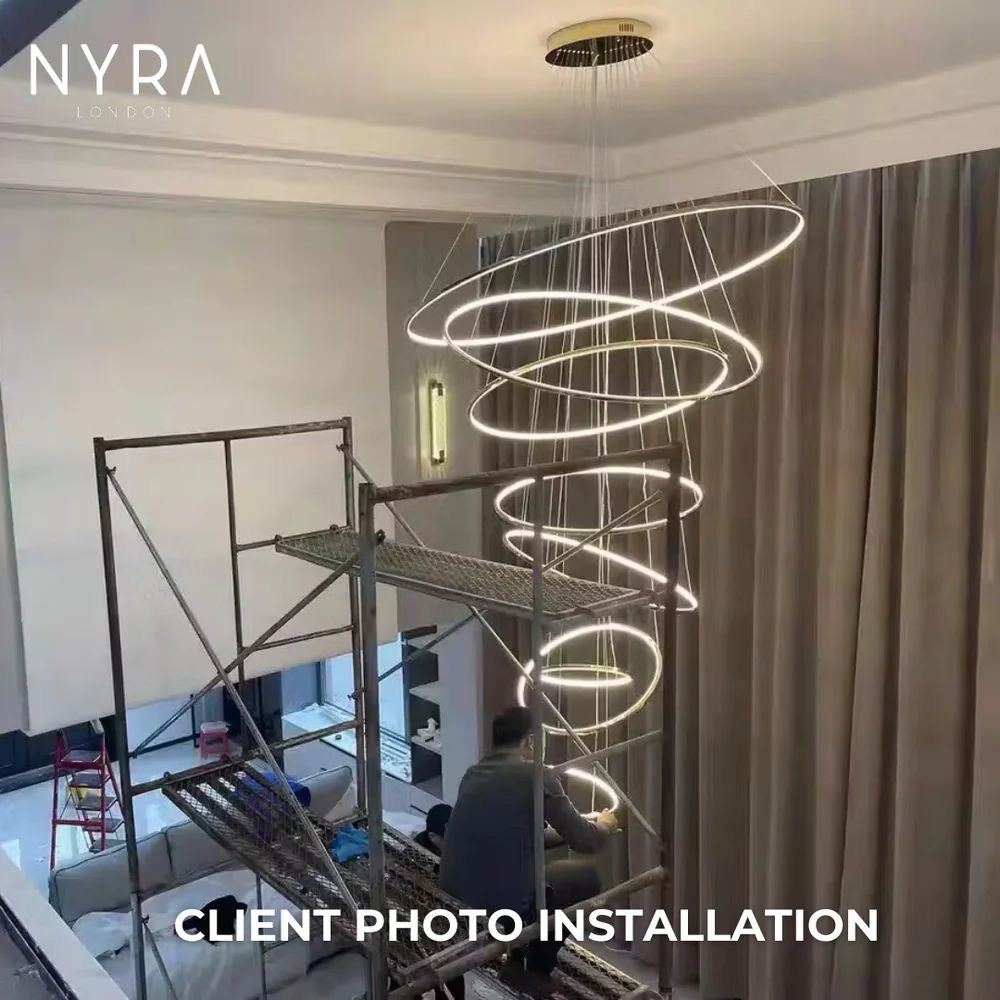 Orbitis Staircase  Ring Chandelier
