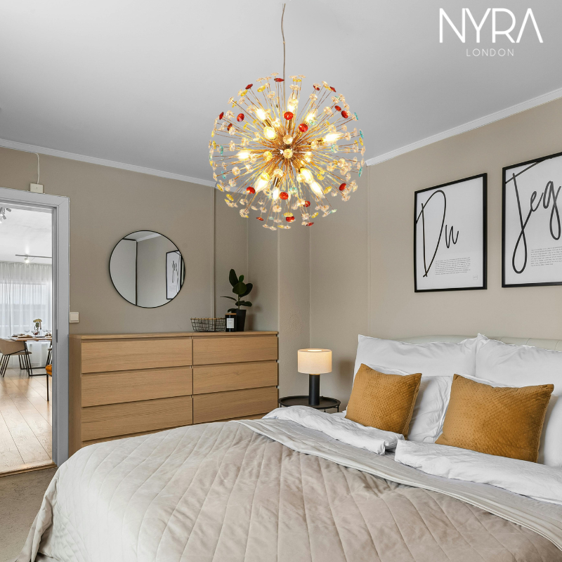 NYRA Rainbow Starburst Sputnik Chandelier