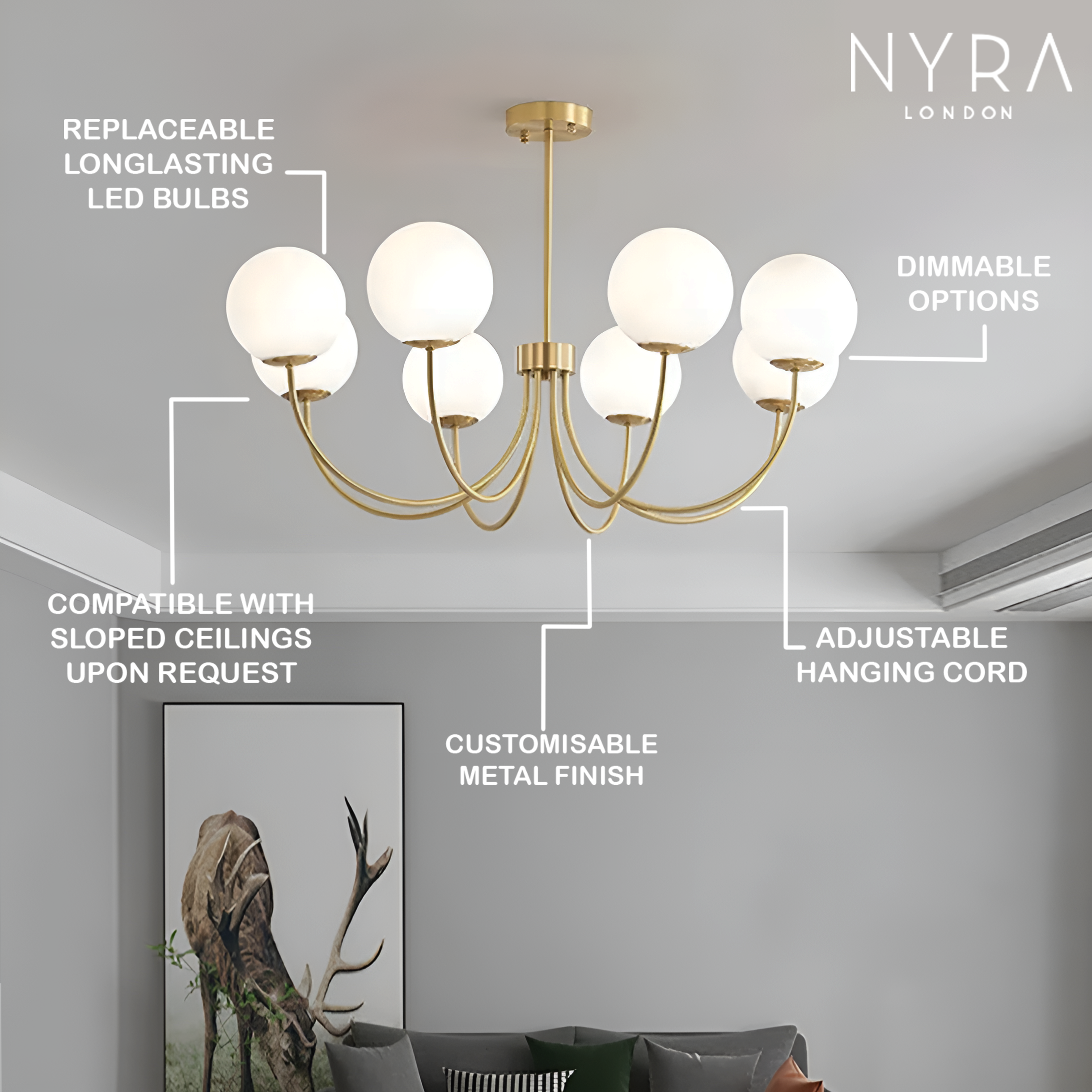 Marnie Alabaster Globe Chandelier