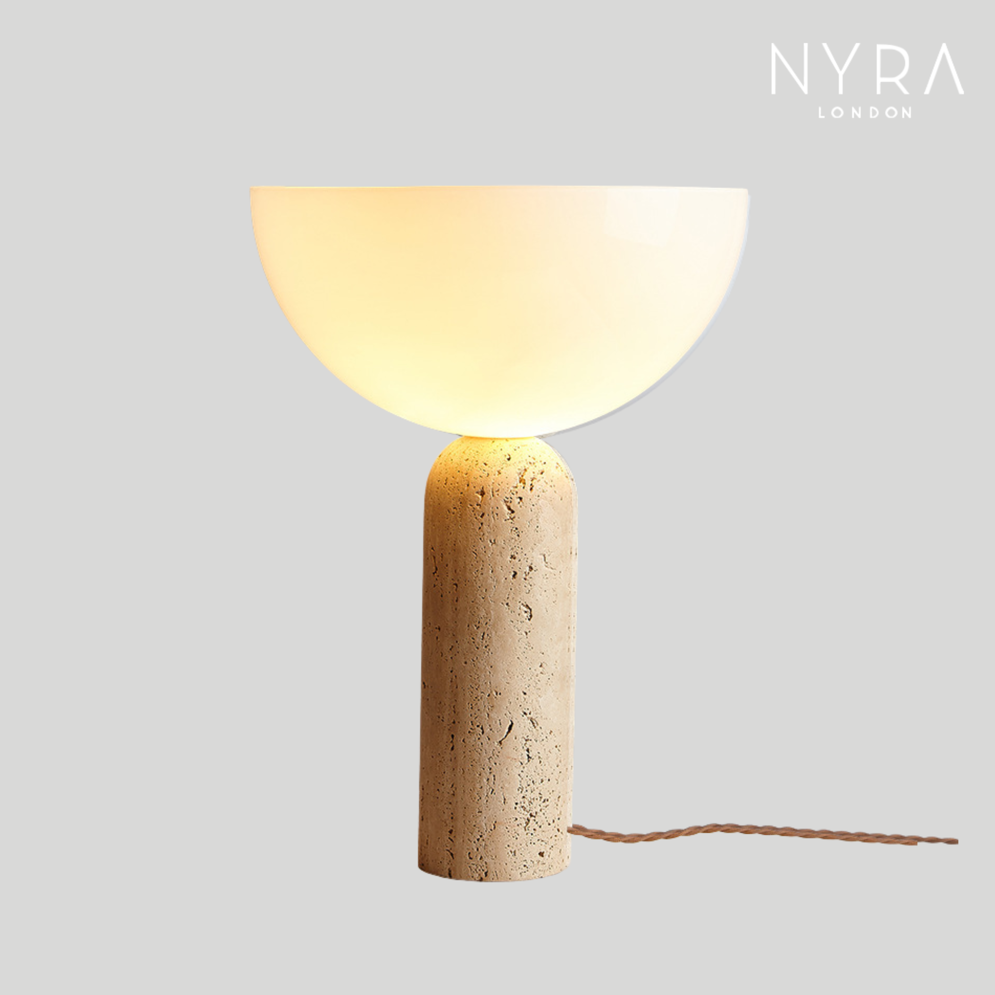 Aria - Travertine Table Lamp