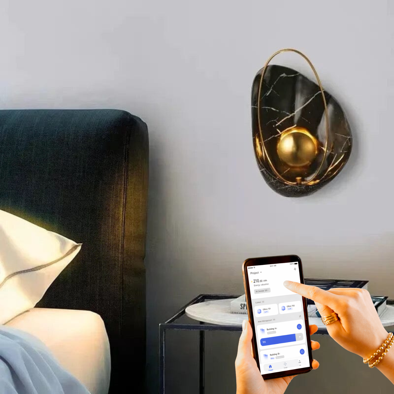 Luxury Imitation Marble Wall Lamp
