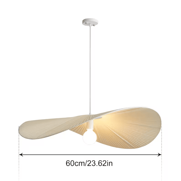 Straw Hat Cream Style Fabric Pendant Light