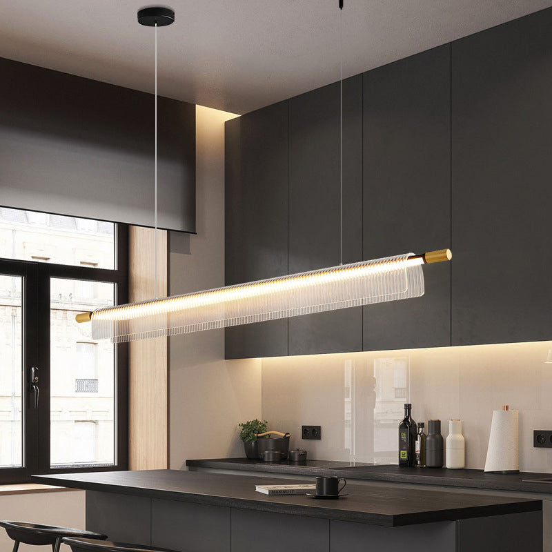 Flareo Acrylic Linear Iron Strip Pendant