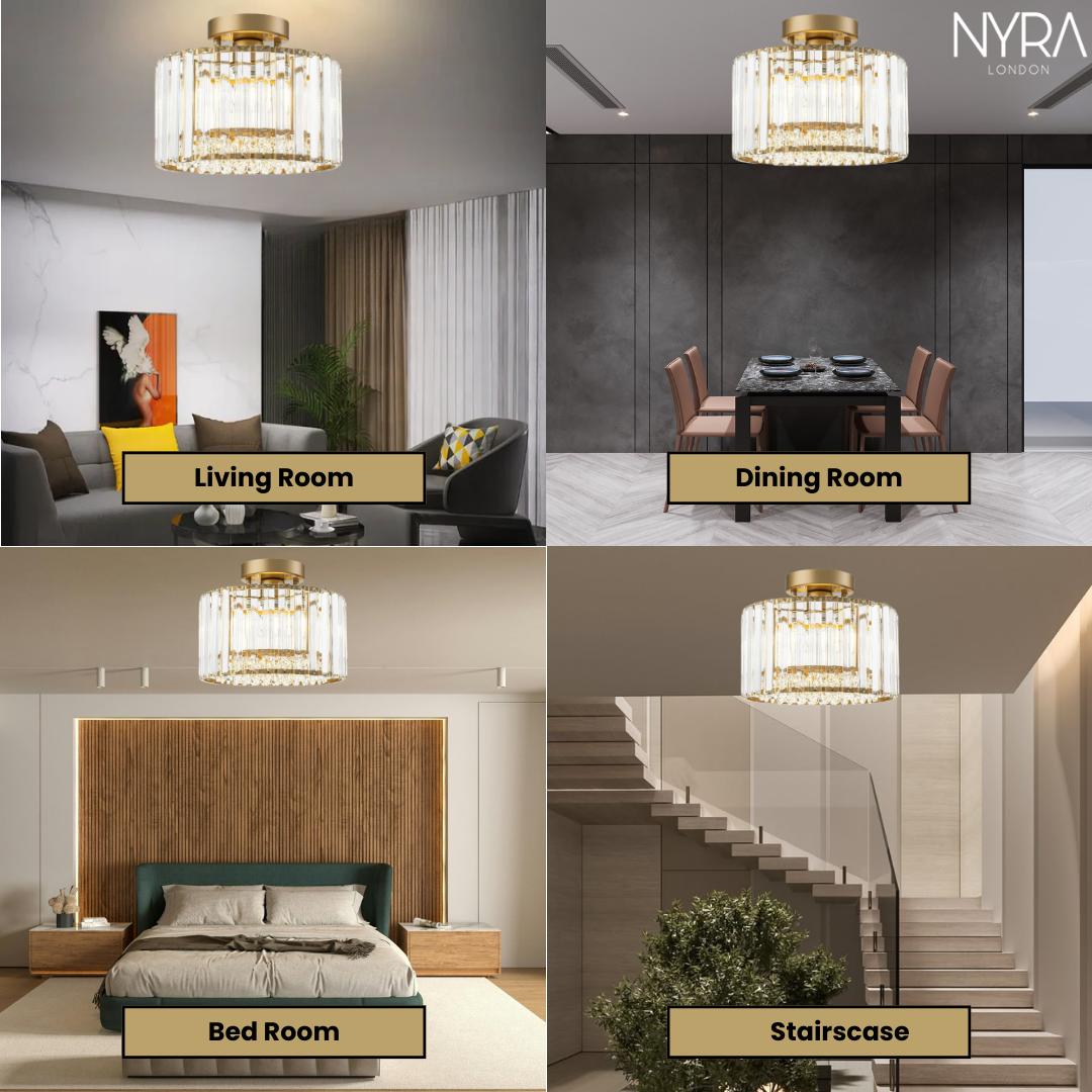 Novara Crystal  Brass Chandelier