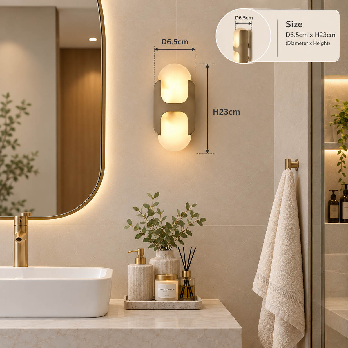 Loria Marble Wall Lamp