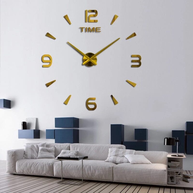 Gold Acrylic 3D Wall Clock