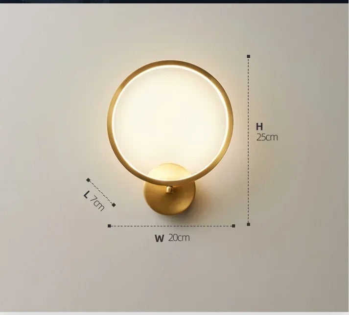 Ebony Gold Ring Wall Lamp