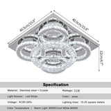 Nina 5 Ring Crystal Control Smart LED Chandelier