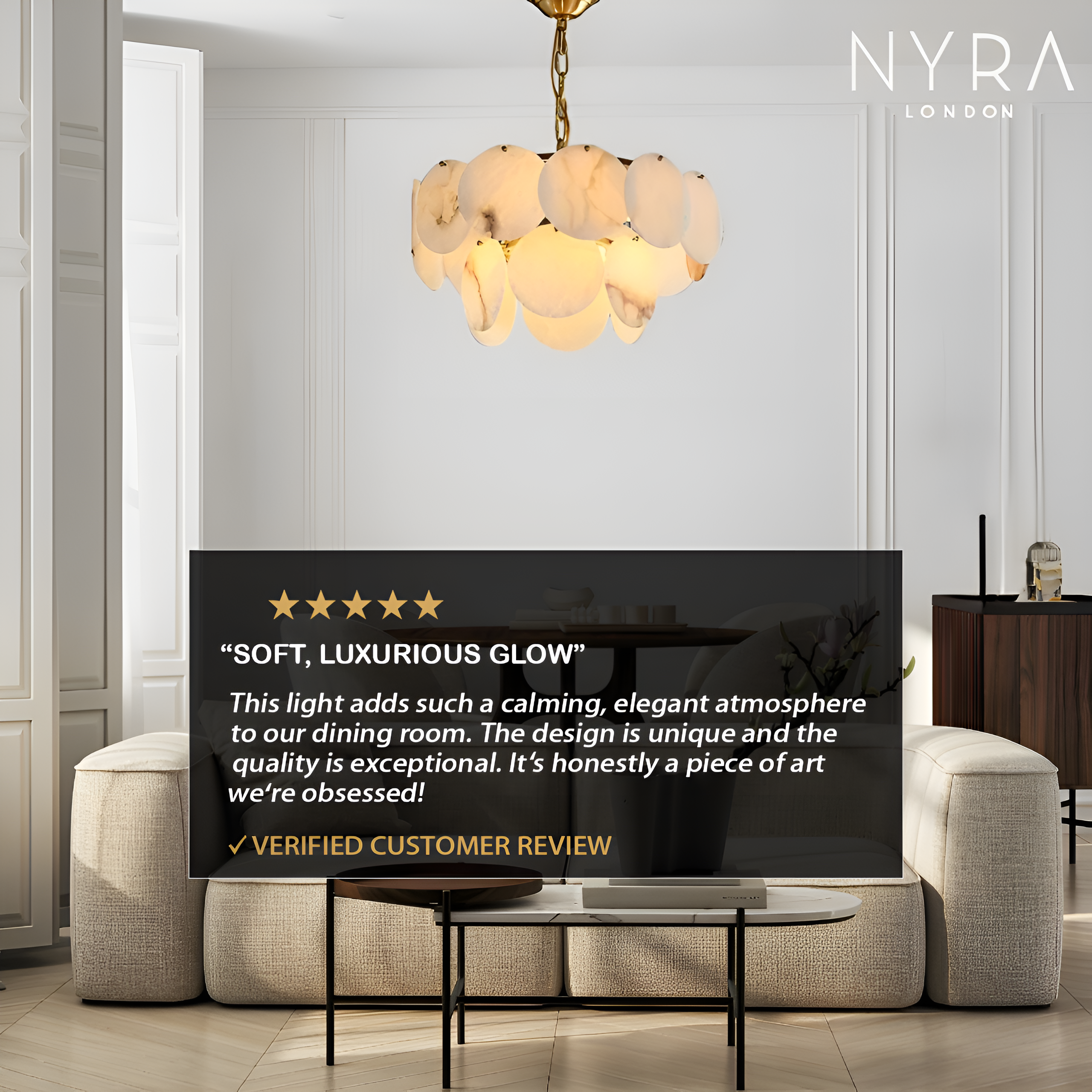 Molly Alabaster Tiered Chandelier
