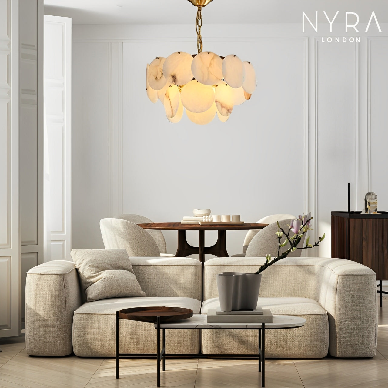 Molly Alabaster Tiered Chandelier
