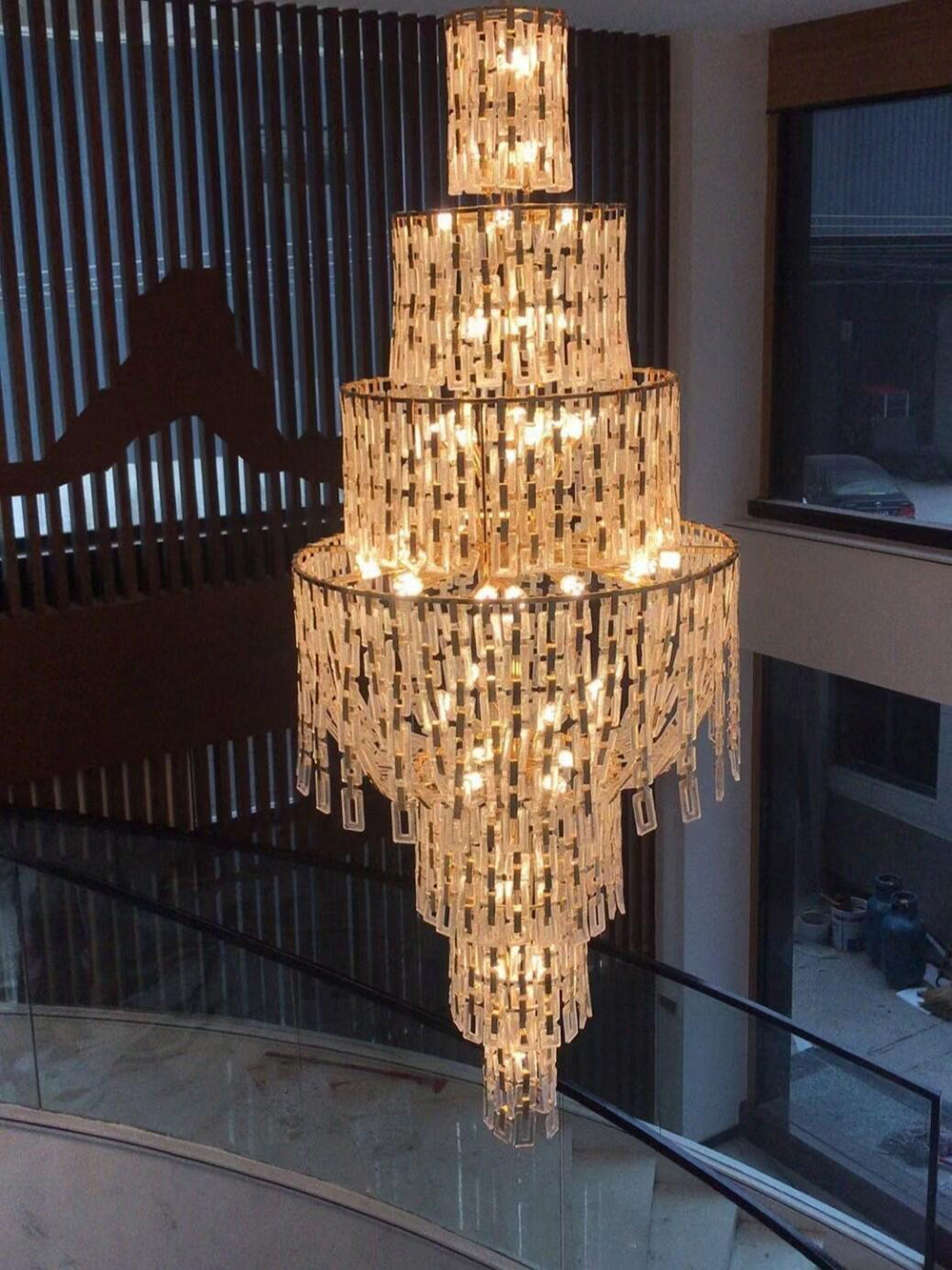Rovix Multi-tiered Crystal Buckles Chandelier