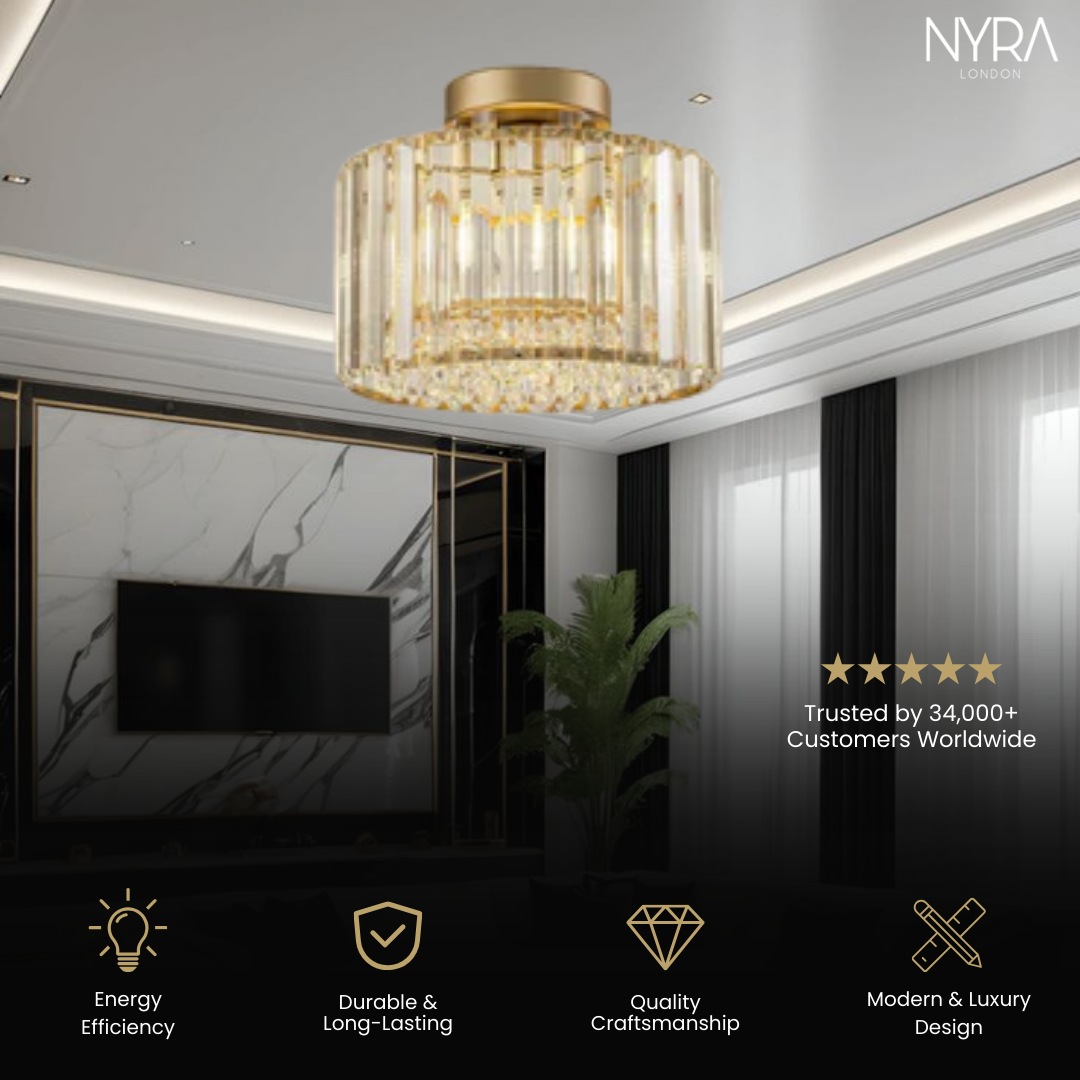 Novara Crystal  Brass Chandelier
