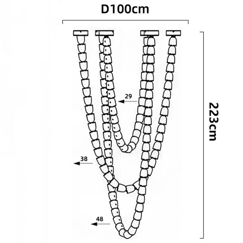 Glitera Crystal Chain Chandelier