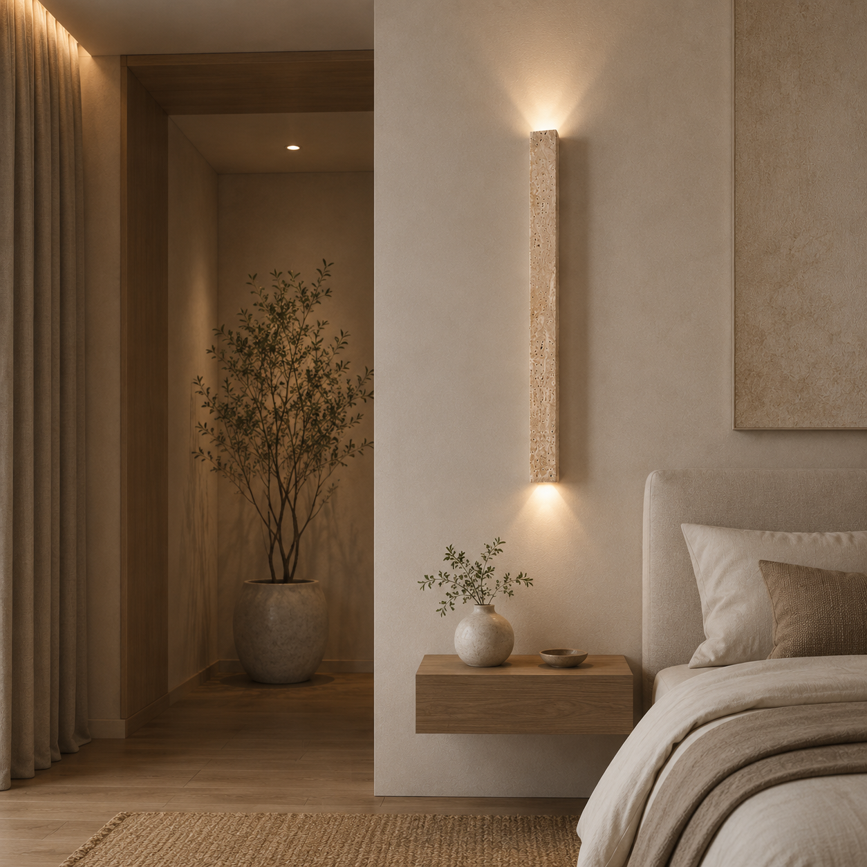 Olivra Travertine Wall Lamp