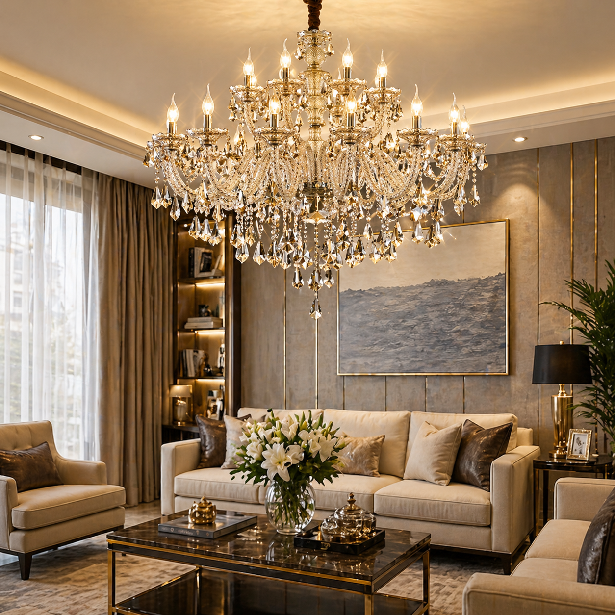 NYRA Italian K9 Candlestick Chandelier